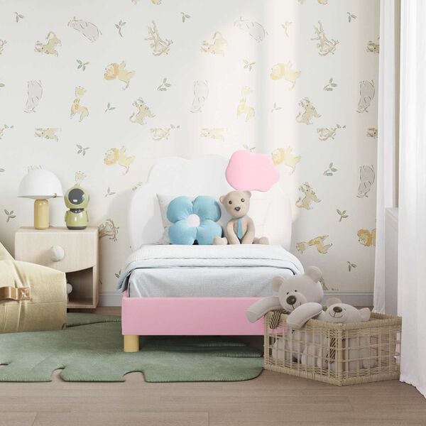 vidaXL Cadre de lit pour tout-petit avec t&ecirc;te de lit Rose 70 x 140 cm