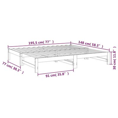 vidaXL Lit coulissant 2x(75x190) cm Bois de pin massif