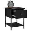 vidaXL Tables de chevet 2 pcs noir 34x35,5x45 cm bois d'ing&eacute;nierie