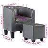vidaXL Chaise cabriolet avec repose-pied Gris Similicuir
