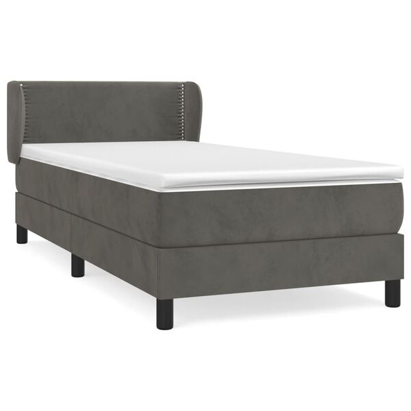 vidaXL Sommier &agrave; lattes de lit avec matelas Gris fonc&eacute; 100x200 cm