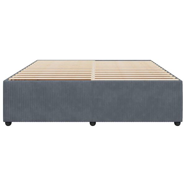 vidaXL Cadre de lit sans matelas gris fonc&eacute; 200x200 cm velours
