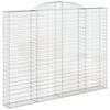 vidaXL Panier de gabions arqu&eacute; 300x30x220/240 cm Fer galvanis&eacute;