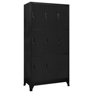 vidaXL Armoire &agrave; casiers Noir 90x45x180 cm Acier