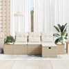 vidaXL Ensemble de canap&eacute; de jardin avec coussin 4 pcs Beige polyrotin