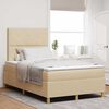 vidaXL Lit &agrave; ressort LED avec matelas Cr&egrave;me 120 x 200 cm tissu