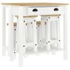 vidaXL Ensemble de bar 5 pcs Blanc Bois de pin massif