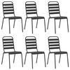vidaXL Ensemble &agrave; manger de jardin 7 pcs anthracite acier