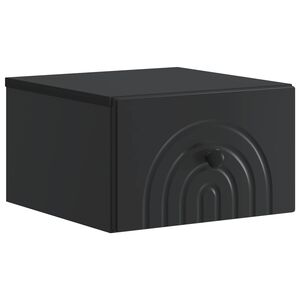 vidaXL Cabinet de chevet mural avec tiroir Noir 33 x 34,5 x 20 cm
