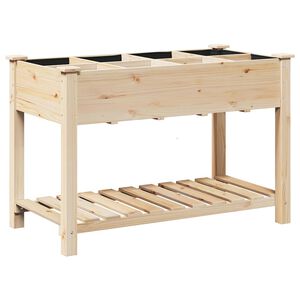 vidaXL Cache-pot de jardin avec &eacute;tag&egrave;re Beige 115 x 59 x 76,5 cm