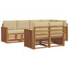 vidaXL Ensemble de canap&eacute;s d'ext&eacute;rieur 7 pc Naturel et Beige Polyester