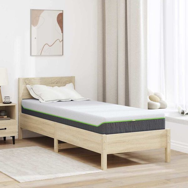 vidaXL Matelas Blanc et Gris 70 x 200 cm Tissu jacquard