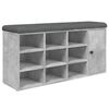 vidaXL Banc &agrave; chaussures gris b&eacute;ton 102x32x50 cm bois d'ing&eacute;nierie