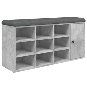 vidaXL Banc &agrave; chaussures gris b&eacute;ton 102x32x50 cm bois d'ing&eacute;nierie