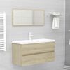 vidaXL Armoire d'&eacute;vier et lavabo int&eacute;gr&eacute; Ch&ecirc;ne sonoma Bois ing&eacute;nierie