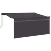 vidaXL Auvent R&eacute;tractable Ray&eacute; Anthracite 300 x 200 cm tissu
