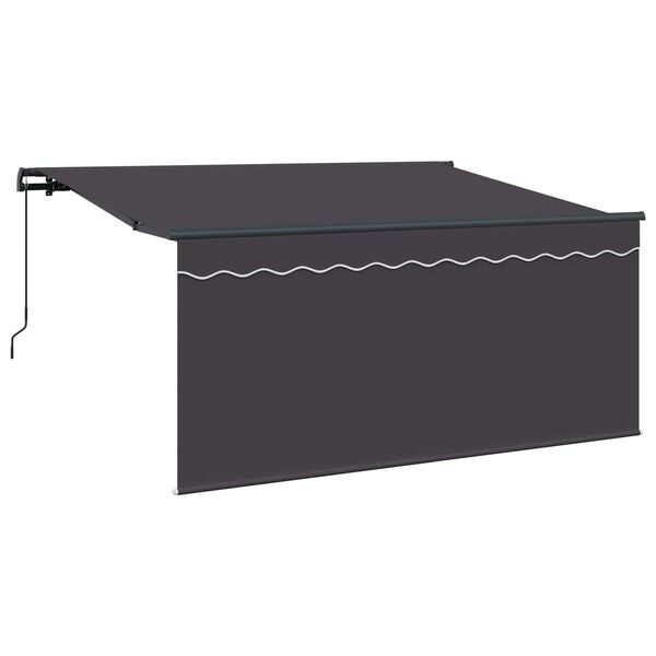 vidaXL Auvent R&eacute;tractable Ray&eacute; Anthracite 300 x 200 cm tissu