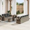 vidaXL Ensemble de canap&eacute; de jardin avec coussin 10 pcs Gris