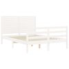 vidaXL Cadre de lit sans matelas blanc 140x190 cm bois massif