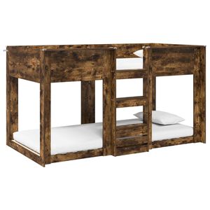 vidaXL Lit Superpos&eacute; pour Enfants Ch&ecirc;ne fum&eacute; 90 x 190 cm