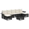 vidaXL Ensemble de canap&eacute; de jardin 8 pc 7 place Noir polyrotin