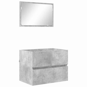 vidaXL Ensemble de mobilier de salle de bain avec tiroir Gris b&eacute;ton
