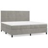 vidaXL Sommier &agrave; lattes de lit et matelas Gris clair 200x200cm Velours