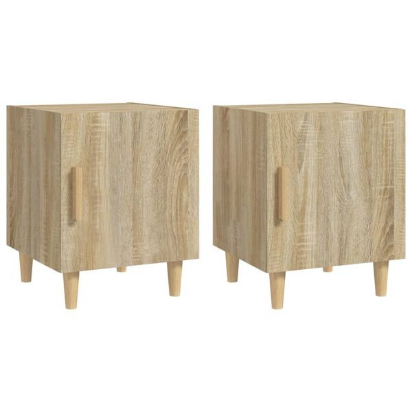 vidaXL Tables de chevet 2 pcs Ch&ecirc;ne Sonoma Bois d'ing&eacute;nierie