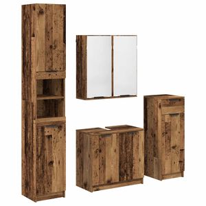 vidaXL Ensemble de mobilier de salle de bain 4 pcs Bois ancien