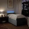 vidaXL Sommier &agrave; lattes de lit avec matelas Gris clair 90x200 cm Tissu