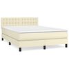 vidaXL Sommier &agrave; lattes de lit avec matelas Cr&egrave;me 140x200cm Similicuir