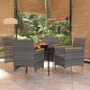 vidaXL Ensemble &agrave; manger de jardin et coussins 5pcs Gris/noir