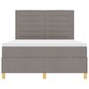 vidaXL Lit &agrave; ressort LED avec matelas Taupe 140 x 190 cm tissu