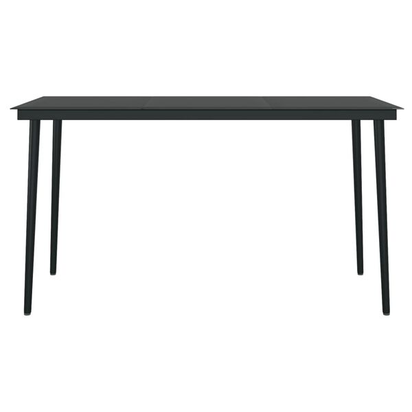 vidaXL Ensemble &agrave; manger de jardin 7 pcs Noir