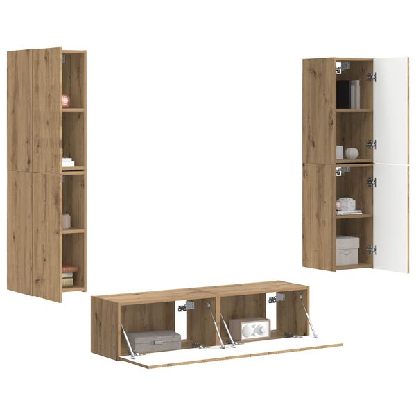 vidaXL Ensemble meuble TV 6 pcs Ch&ecirc;ne artisanal Bois d'ing&eacute;nierie
