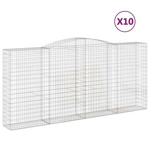 vidaXL Paniers &agrave; gabions arqu&eacute;s 10 pcs 400x50x180/200 cm Fer galvanis&eacute;