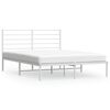 vidaXL Cadre de lit m&eacute;tal sans matelas et t&ecirc;te de lit blanc 120x200 cm