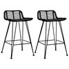 vidaXL Chaises de bar lot de 2 noir Rotin