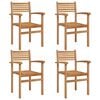 vidaXL Chaise 4 pcs Marron 56 x 55 x 90,5 cm Bois de teck massif