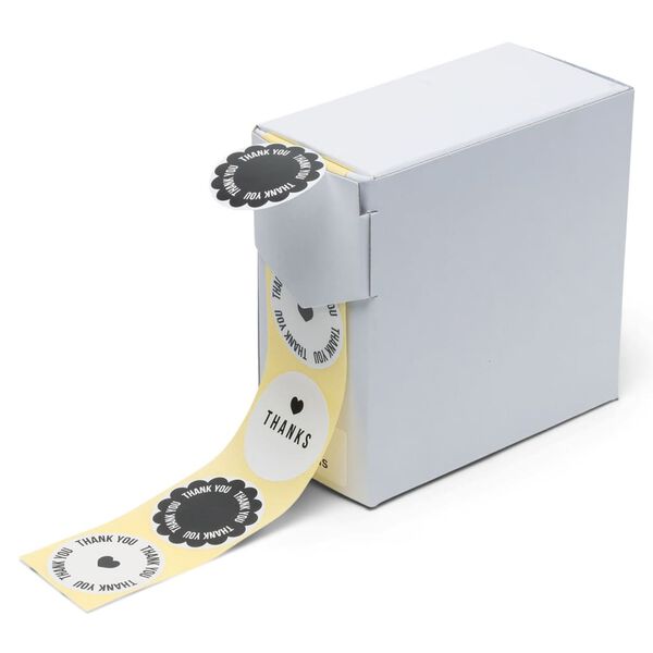 rillprint Autocollants de cadeaux 250 pcs x 4 rouleaux Noir et blanc