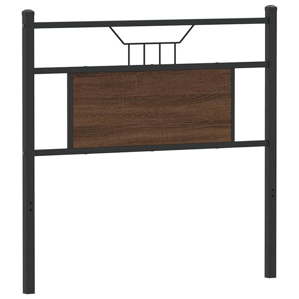 vidaXL T&ecirc;te de lit de remplacement ch&ecirc;ne marron 75 cm bois d'ing&eacute;nierie et acier