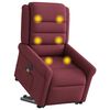 vidaXL Fauteuil inclinable de massage &eacute;lectrique Rouge bordeaux Tissu