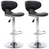 vidaXL Tabourets de bar 2 pcs noir similicuir