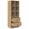 vidaXL Haut Armoire avec tiroir Ch&ecirc;ne artisanal 45,5 x 34 x 127 cm