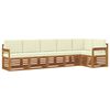 vidaXL Ensemble de canap&eacute;s d'ext&eacute;rieur 6 pc Naturel et Cr&egrave;me Polyester