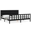 vidaXL Cadre de lit sans matelas noir 200x200 cm bois massif de pin