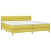 vidaXL Sommier &agrave; lattes de lit et matelas et LED Vert 200x200 cm Tissu