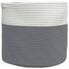 vidaXL Panier de rangement gris et blanc &Oslash;40x35 cm coton