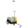 vidaXL Remorque de v&eacute;lo noir et jaune 30 kg fer
