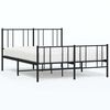 vidaXL Cadre de lit m&eacute;tal sans matelas avec pied de lit noir 135x190cm